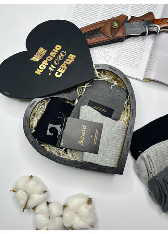 Комбинированные кашемировые теплые носки 3 пары подарочный набор в деревянной коробке. Корона (361205568)