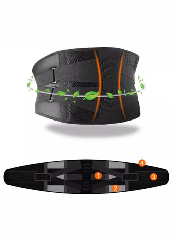 Бандаж для спини чорний (розмір XL) AOLIKES (308845126)