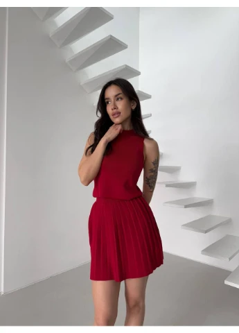 Жіночий легкий костюм 2-ка зі спідницею Fashion (382028738)