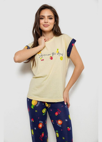 Желтая пижама женская с принтом Andi 243R2122