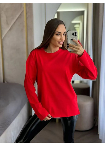 Лонгслів жіночий оверсайз, спущений рукав, колір червоний HiBrand (371014176)