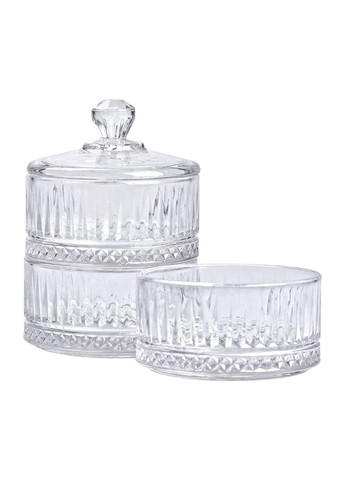 Цукерниця триярусна скляна з кришкою Ø 10 см HP-YH-16 Yiwu (370800224)