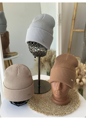 Стильная женская шапка JK, красивая женская шапка модель бри, шапка женская JK однотонная Карамельная No Brand (362146360)