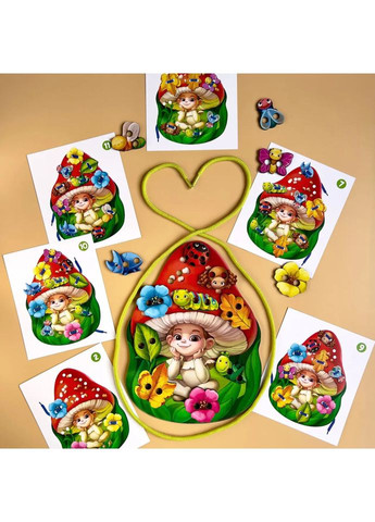 Дерев'яна шнурівка «Мухоморчик» Ubumblebees (365640933)