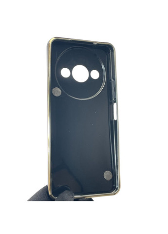 Чохол для телефона Redmi A3 жіночій із ремінцем з прикрасами та золотою окантовкою на сяомі редмі а3 чорний gs1 Xiaomi (366230539)