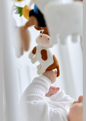 Детский музыкальный мобиль на кроватку для младенцев WoollyFox "Собака, коза, машинка, индюк" на 35 мелодий No Brand (342757877)