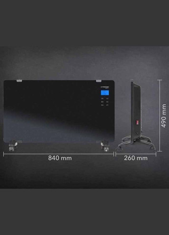 Конвектор програмований з пультом скляний 2кВт TCH 2011 E (123628) Trotec (300253012)