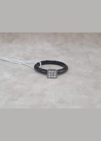 Срібне кільце з керамікою і фіанітами. С1007Ч Aurora (315833090)