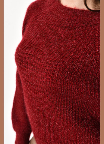 Бордовый зимний свитер женский бордового цвета пуловер Let's Shop