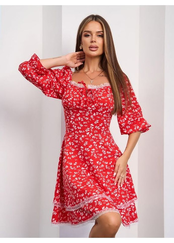 Червона плаття sa-656 червоне ISSA PLUS однотонна