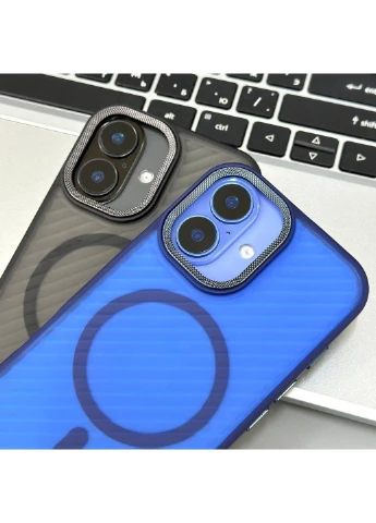 Чохол Wavy Pattern Matte Corrugated Camera Magnetic для iPhone 15 Pro Black No Brand (382775394)