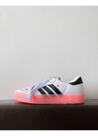 КРОСІВКИ ЖІНОЧІ ADIDAS SAMBA WHITE BLACK PINK АДІДАС САМБА БІЛІ No Brand білі демісезони (392003359)