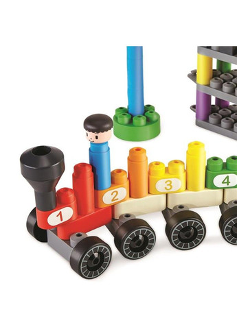 Конструктор Радужный поезд с цифрами 63 детали (760022) PolyM (335054664)