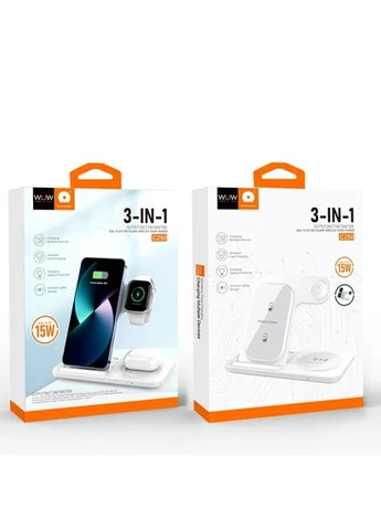 Бездротовий зарядний пристрій 3 in 1 desktop foldable wireless charger (--) WUW C250 (395473316)