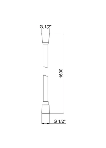 Шланг для ручного душа Hadice 1600 мм QTHADPVC160G Graphite Qtap (400362505)