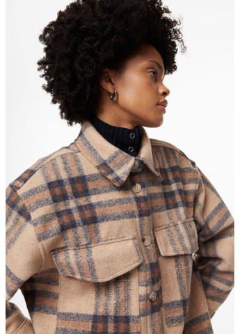 Женская верхняя рубашка оверсайз Н&М (58638) ХS Бежева H&M (365696382)