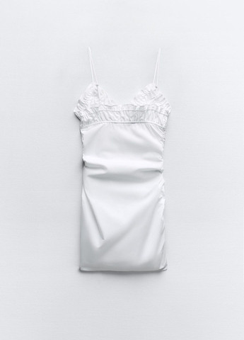Белое домашнее платье Zara однотонное