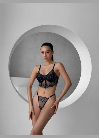 Чорний демісезонний елегантна білизна "night garden" Vakko