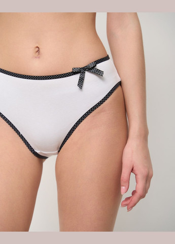 Женские хлопковые трусики-слипы - бантик в горошек 5 шт Nicoletta (340462312)