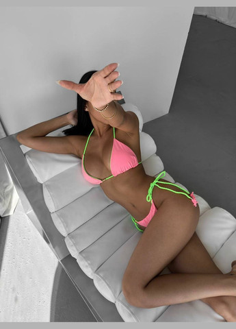 Розовый летний женский купальник раздельный Vital-Textile 2763/77