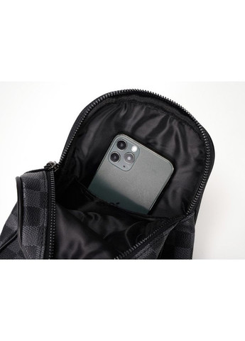 Чоловіча сумка на груди екошкіра чорна ProDobro (363221514)