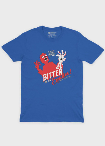 Синя демісезонна футболка для дівчинки з принтом супергероя - людина-павук (ts001-1-grr-006-014-027-g) Modno
