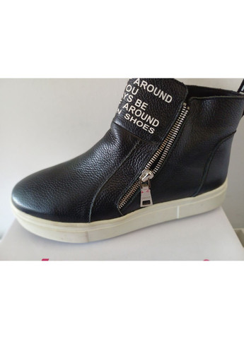 Чорні шкіряні жіночі черевики натуральна шкіра флотар на білій підошві No Brand чорні (366704558)