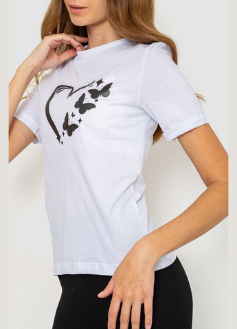 Біла демісезон жіноча футболка з принтом, колір чорний, Ager