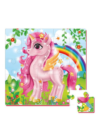 Мягкие пазлы "Розовый единорог" VT1109-06, 22 х 23 см Vladi toys (343275424)