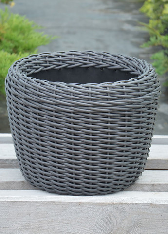 Кашпо 16 литров (горшок для цветов и растений),Вазон из искусственного ротанга ручной работы. Handmade (329193727)
