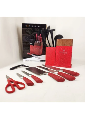 Набор кухонных ножей EB-11098 из 12 предметов на стойке Red Edenberg (395707815)