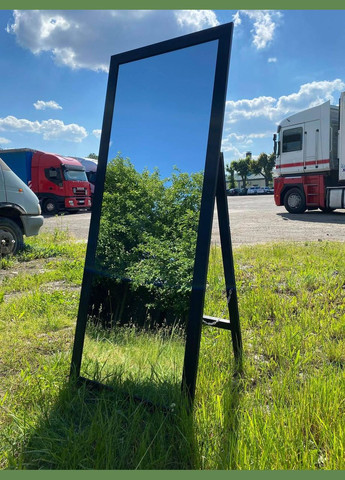 Зеркало большое на пол в прямой раме белого цвета на ножке 170 х 50 см No Brand (333823485)