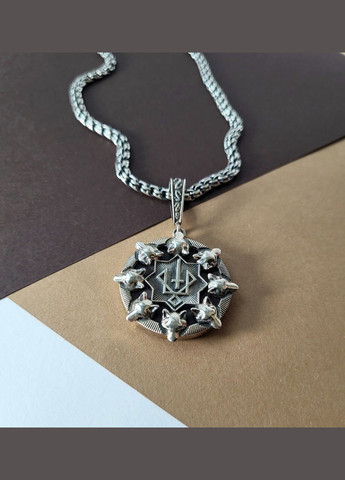 Серебряная подвеска оберег амулет "Руевит" черненное серебро 925 пробы вставка дерево (АРТ.153) 10.33г No Brand (306742890)