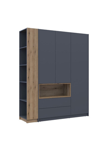 Шкаф для одежды с нишей и этажеркой Дейл Графит/Дуб Эвок 3 ДСП 178х52х220 (DRS-011736) Doros (361999368)
