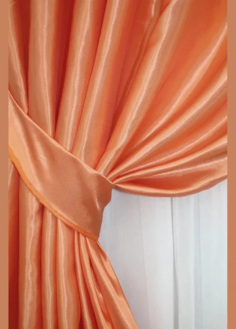Атласные шторы на окна в гостиную 300x270 см (Е101117-42) No Brand (306633563)