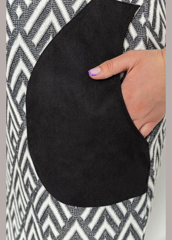 Черно-белое повседневный классическое платье с длинными рукавами трикотажное свободного кроя черно-белое (sku_183r701) No Brand с рисунком