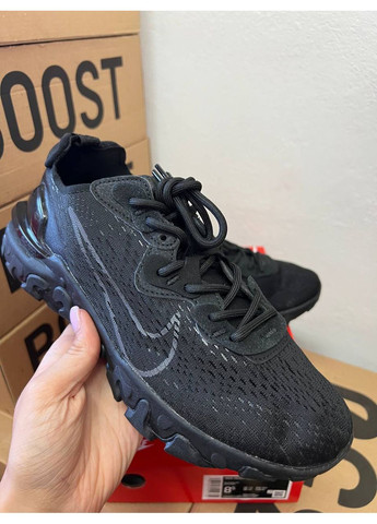 КРОСІВКИ ЖІНОЧІ NIKE REACT VISION BLACK НАЙК РЕАКТ ВІСІОН No Brand чорні демісезони (368869655)