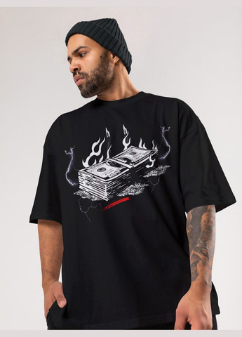 Черная мужская футболка оверсайз urban черная высокая плотность с длинным рукавом Mishe