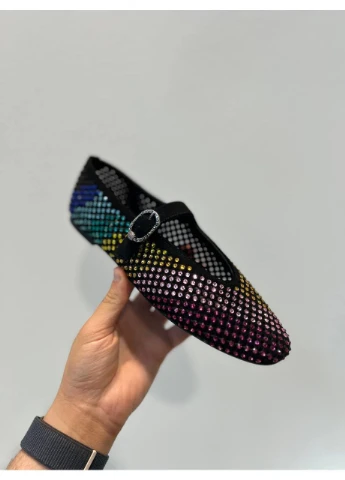 Женские балетки женские замшевые Kurt Geiger | чёрные (384672332)