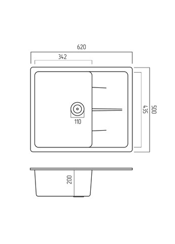 Гранітна мийка для кухні 6250 ZIRKONE матовий Сірий металік Platinum (269793205)