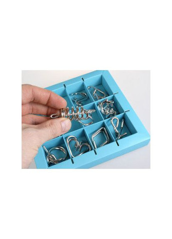 Набор головоломок 10 Metall Puzzles blue 3D Puzzle 473356, 10 головоломок Eureka (372460856)