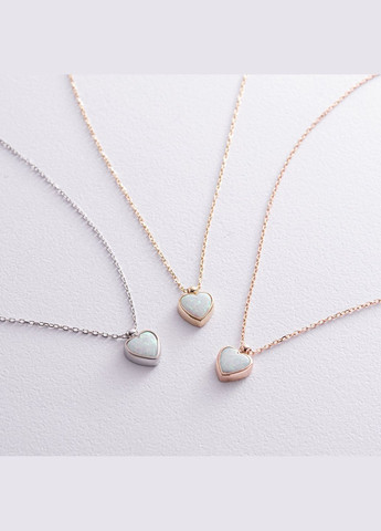 Колье Сердечко с опалом (красное золото) кол02413 43 Oniks (264392828)