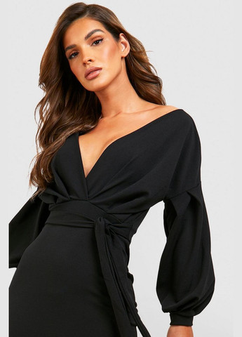 Чорна повсякденний сукня Boohoo однотонна