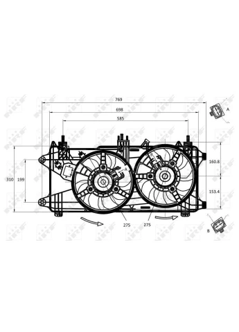 Вентилятор радіатора Fiat Doblo 1.3/1.9JTD 01- (з дифузором) 47231 (opt-om) No Brand (339659831)