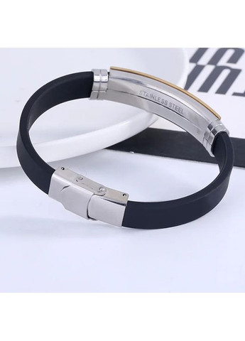 Каучуковий браслет з хрестом «Saint» зі вставками з нержавіючої сталі (золото) China (367623273)