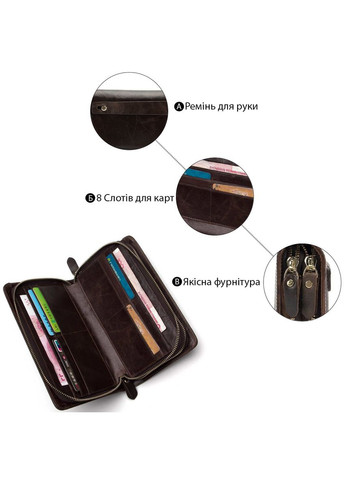 Клатч мужской с ремнем 14679 Коричневый Vintage (331910657)