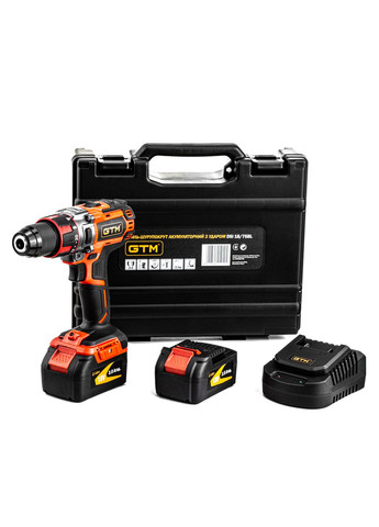 Дриль-шурупокрут акум. DSI18/75BL з ударом, 18В, 75Нм, 2шв +акум.3Аг-2шт, зарядний пристрій GTM (315004151)