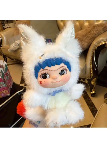 М'яка плюшева іграшка брелок лисичка Лабубу з вушками петлею для підвішування на рюкзак сумку (481240-Prob) Біла Unbranded (358494939)