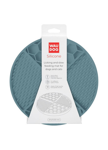 Килимок для злизування і повільного харчування Silicone, 211х211х30 мм, сірий WAUDOG (323205441)