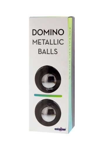 Металлические вагинальные шарики DOMINO METALLIC BALLS, CHROME BLACK Seven Creations (289868510)